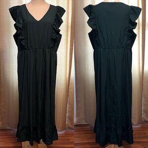 Green Sleeveless Maxi Sundress with V-Neck Womens Plus Size 2XL